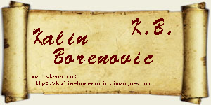 Kalin Borenović vizit kartica